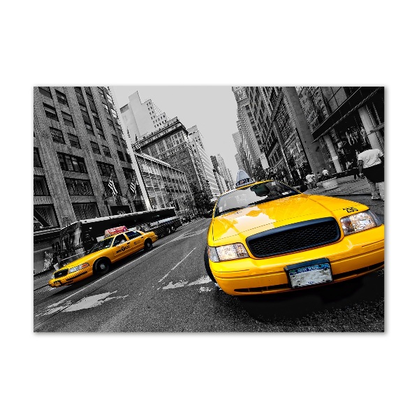 Glasbild New Yorker Taxis