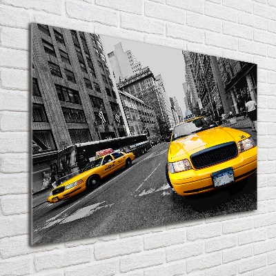 Glasbild New Yorker Taxis