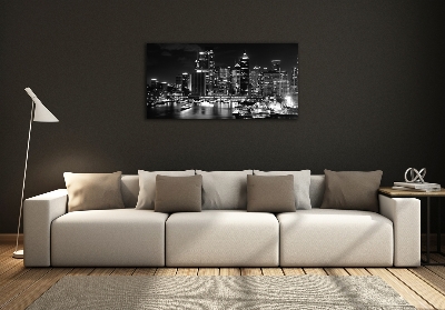 Glasbild Sydney bei Nacht