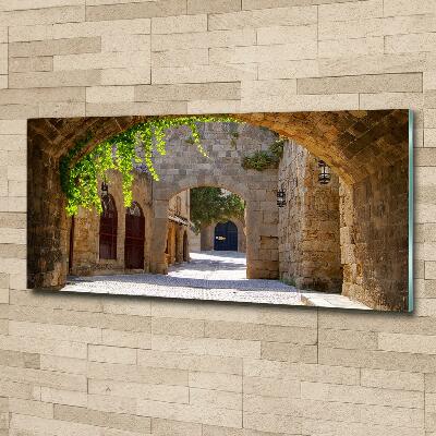 Glasbild Charmante Straßen