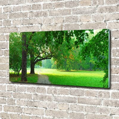 Glasbild Park im Herbst