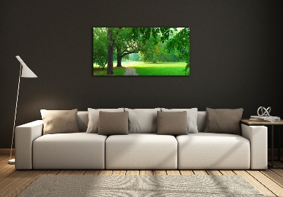 Glasbild Park im Herbst