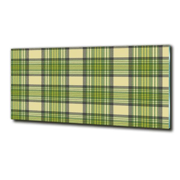 Foto glasbild Grün kariert