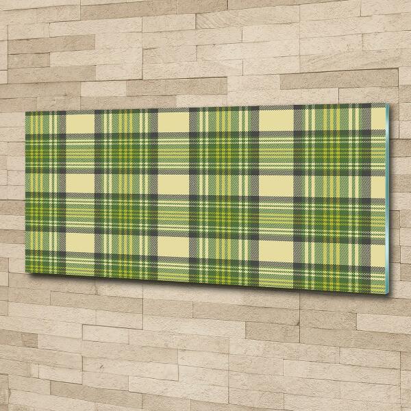 Foto glasbild Grün kariert