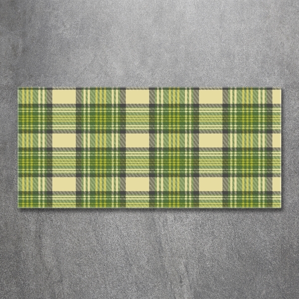 Foto glasbild Grün kariert