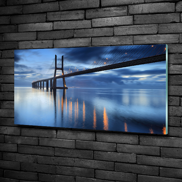 Bild auf glas Beleuchtete Brücke