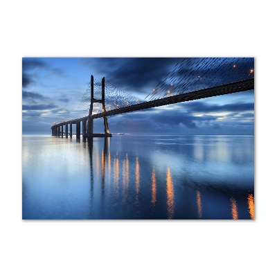 Bild auf glas Beleuchtete Brücke