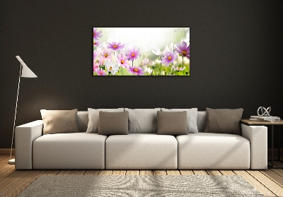 Foto glasbild Blumen auf der Wiese