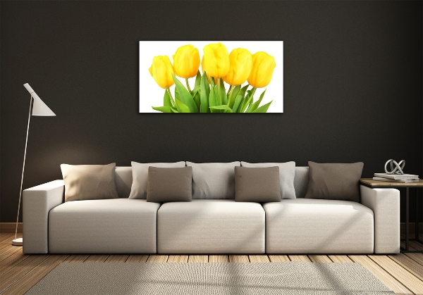 Bild auf glas Gelbe Tulpen
