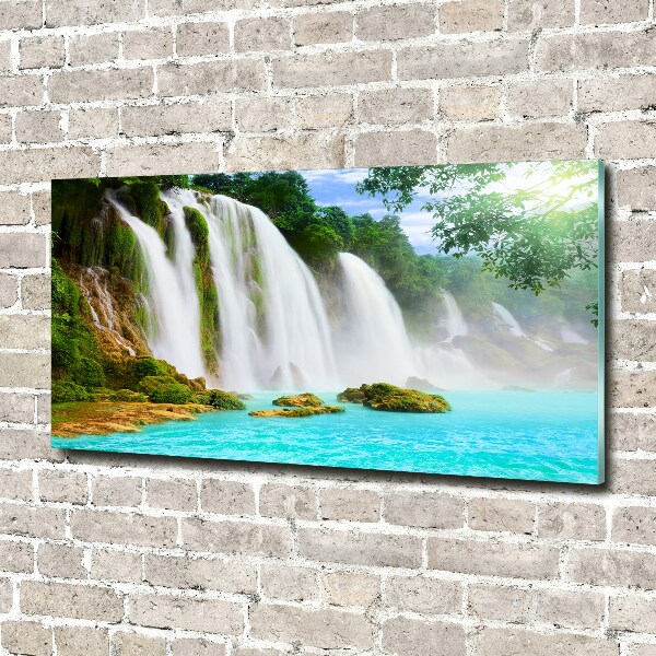 Foto glasbild Wasserfall