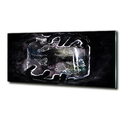 Glasbild Schmetterlinge im Glas