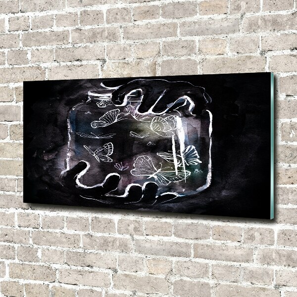 Glasbild Schmetterlinge im Glas