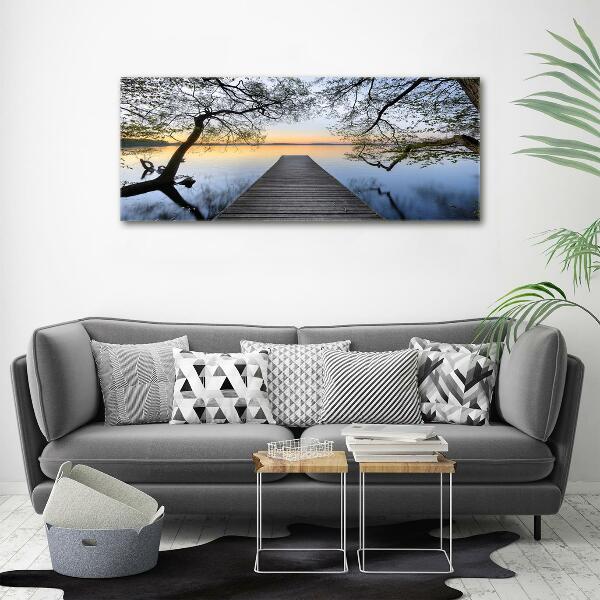 Glasbild Pier am See