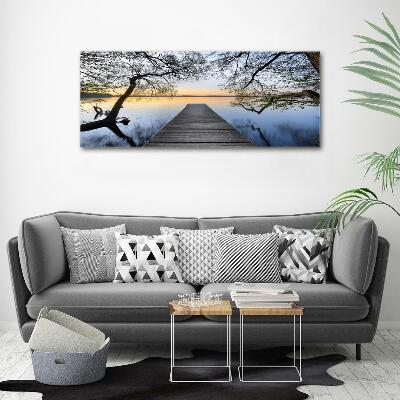 Glasbild Pier am See