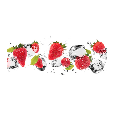 Glasbild Erdbeeren und Wasser