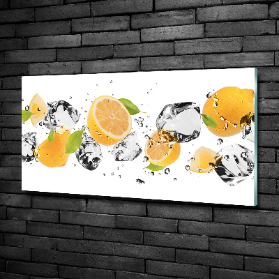 Foto glasbild Zitrone und Wasser