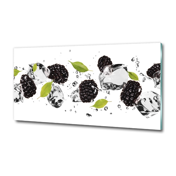 Glasbild Kirschen und Wasser