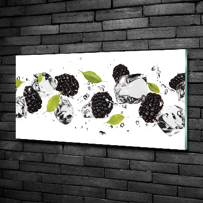 Glasbild Kirschen und Wasser