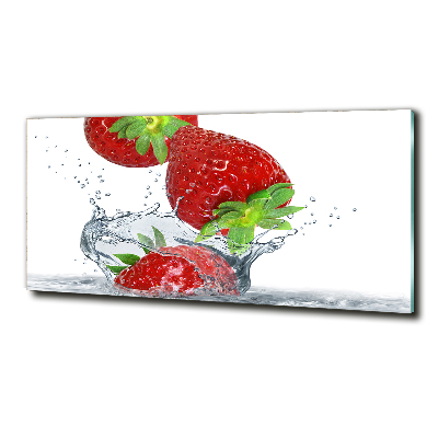 Foto glasbild Erdbeeren und Wasser