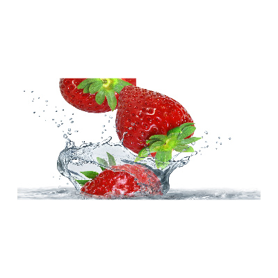 Foto glasbild Erdbeeren und Wasser