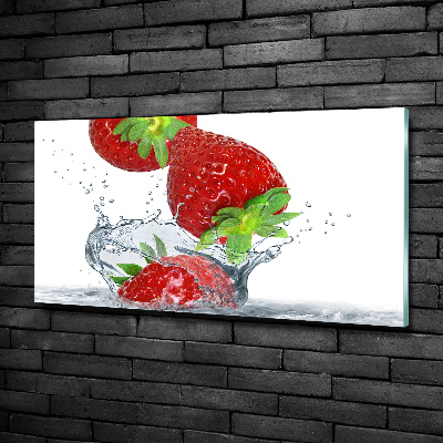 Foto glasbild Erdbeeren und Wasser