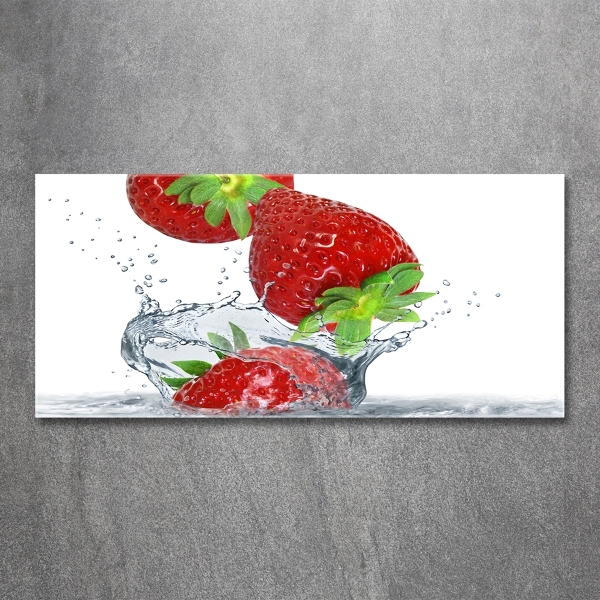 Foto glasbild Erdbeeren und Wasser