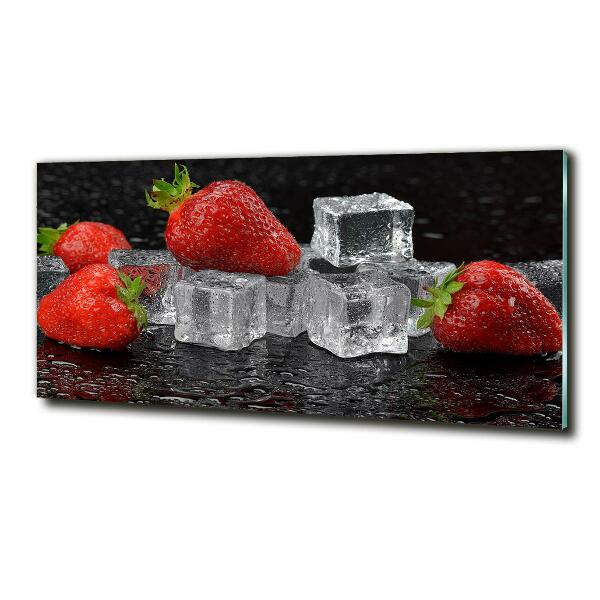 Bild auf glas Erdbeeren mit Eis