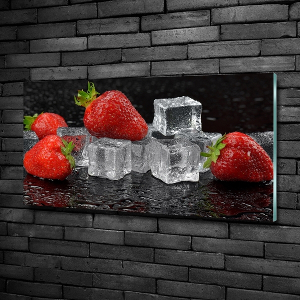 Bild auf glas Erdbeeren mit Eis