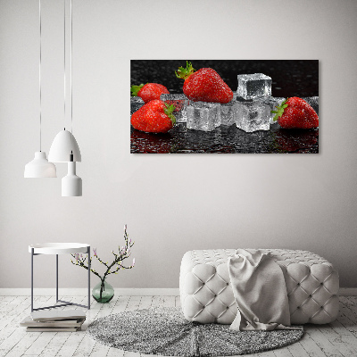 Bild auf glas Erdbeeren mit Eis