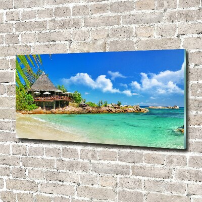 Foto glasbild Strand der Seychellen