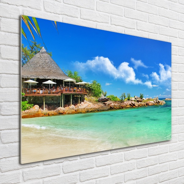 Foto glasbild Strand der Seychellen
