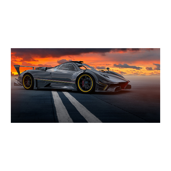 Foto glasbild Rennfahrer