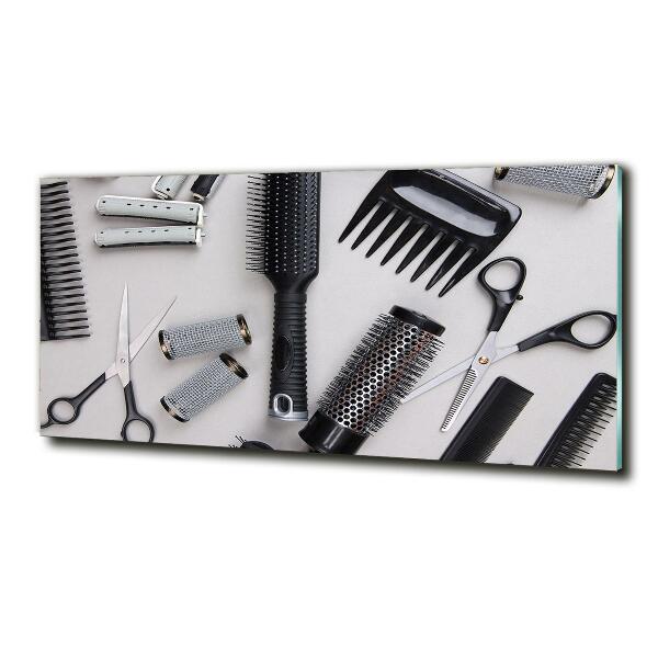 Glasbild Friseurwerkzeuge