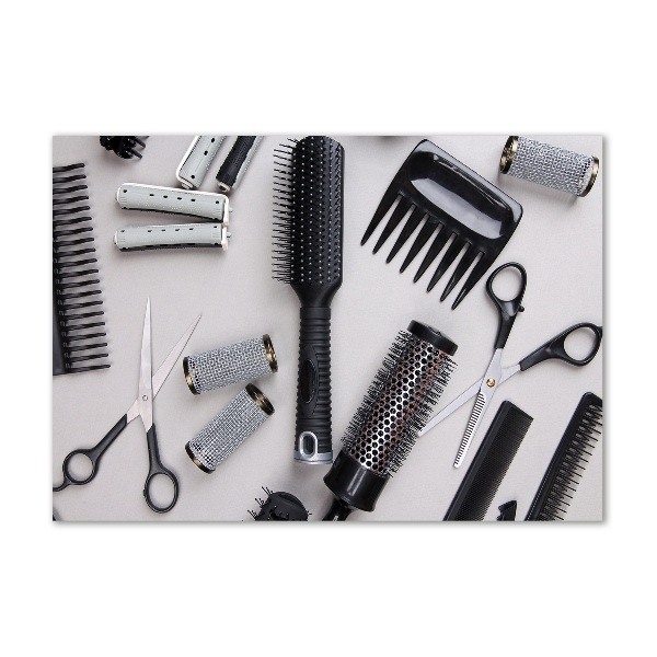 Glasbild Friseurwerkzeuge