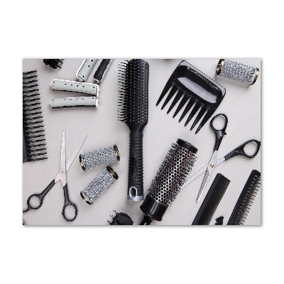 Glasbild Friseurwerkzeuge