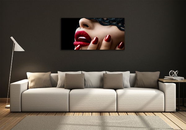 Glasbild Spitzenmaske