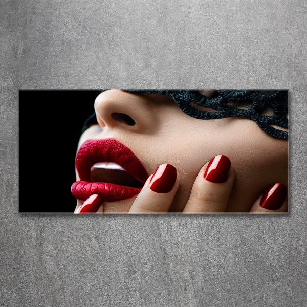 Glasbild Spitzenmaske