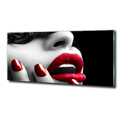 Foto glasbild Spitzenmaske