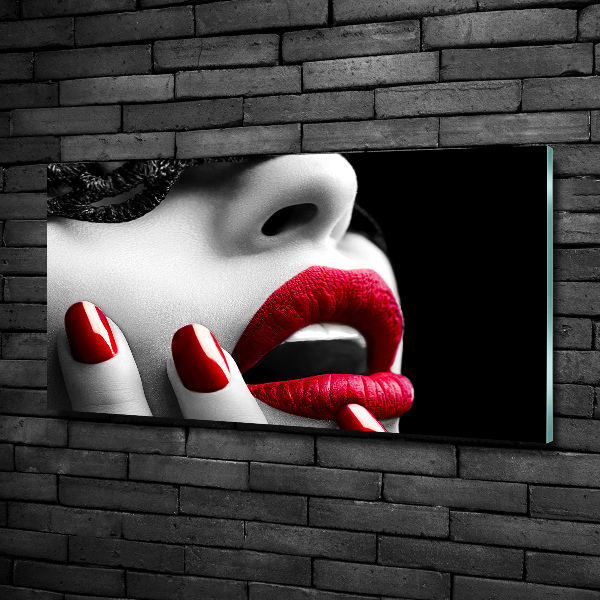 Foto glasbild Spitzenmaske