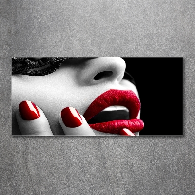 Foto glasbild Spitzenmaske