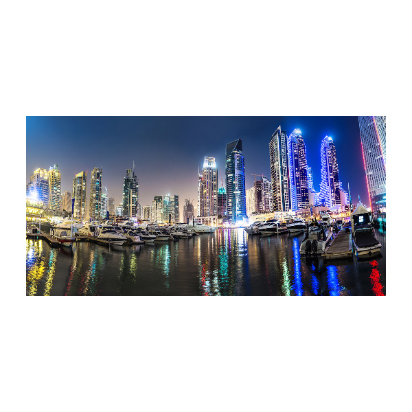 Foto glasbild Dubai bei Nacht