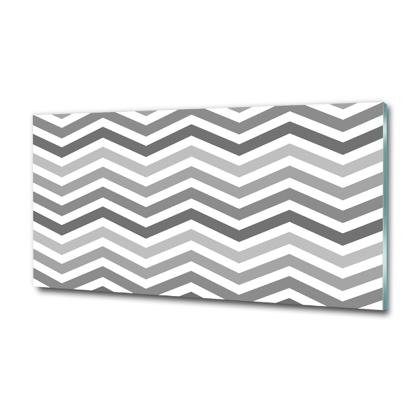 Glasbild Graue Zickzacklinien