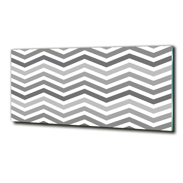 Glasbild Graue Zickzacklinien