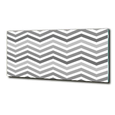 Glasbild Graue Zickzacklinien