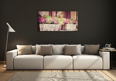 Glasbild Lavendel im Topf