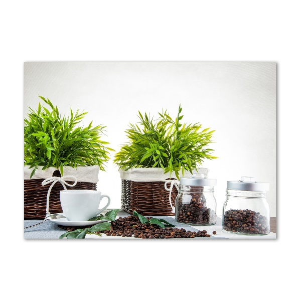 Glasbild Kaffeehaus-Thema