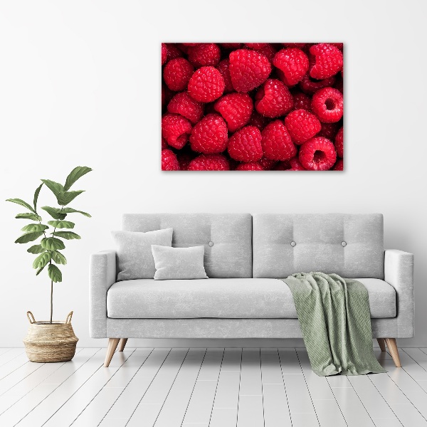 Foto glasbild Himbeeren