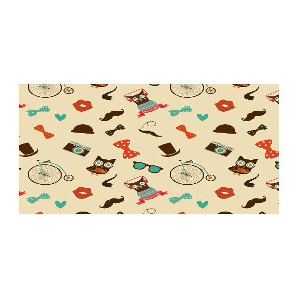 Foto glasbild Hipster-Eulen