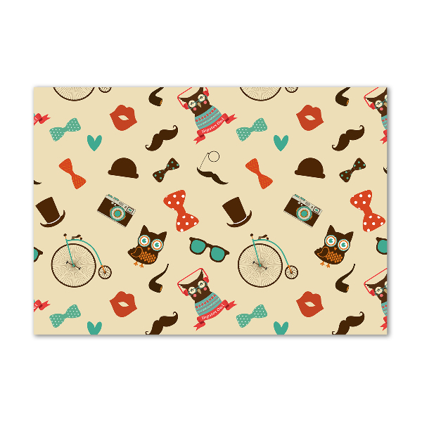 Foto glasbild Hipster-Eulen