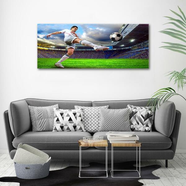 Bild auf glas Ein Fußballspieler im Stadion